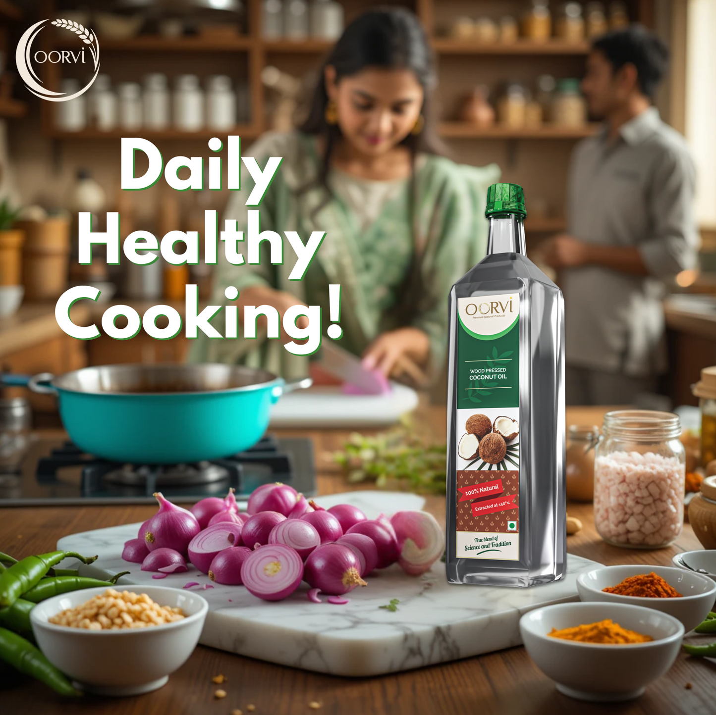 WOOD PRESSED COCONUT OIL - 1 L